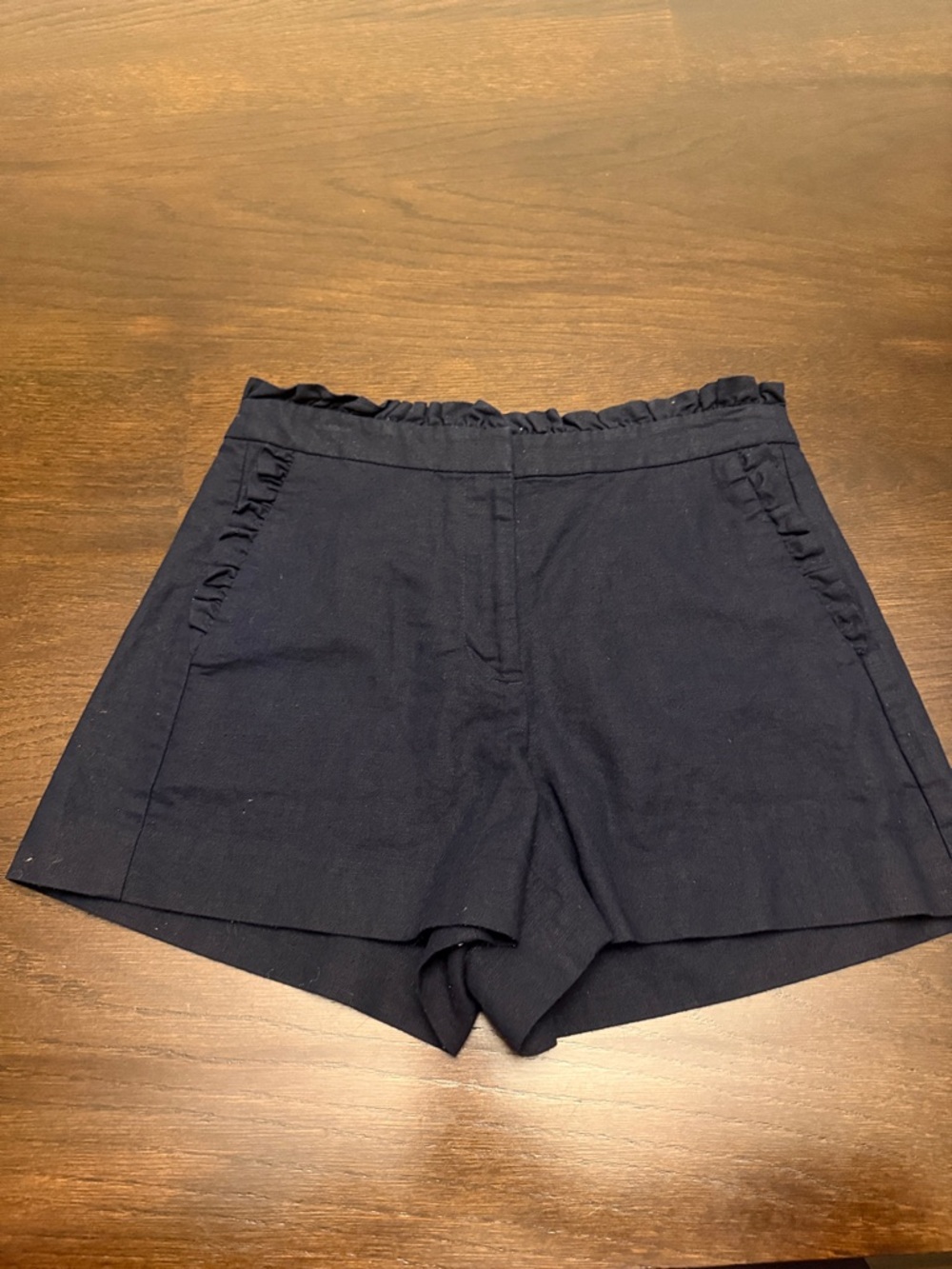 Women’s J Crew  Navy Ruffle Waist Shorts size 0